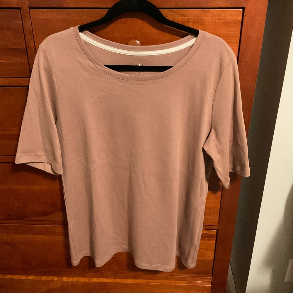 Isaac Mizrahi Pima Cotton Short Sleeve Tee Size L
